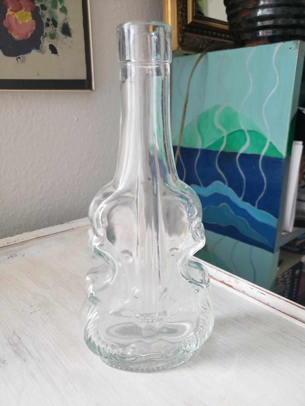 Vibtage Italian Glass Violin Bottle